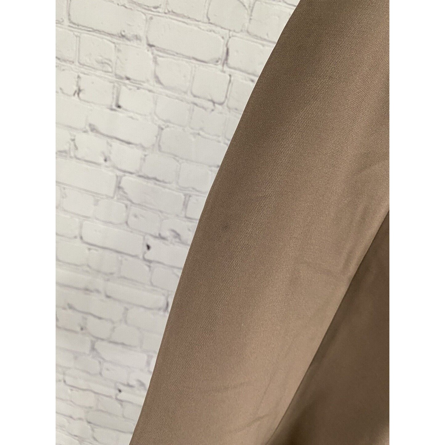 Valerie Stevens Solid Brown 100% Silk Side Zip Lined Knee Length Skirt 12
