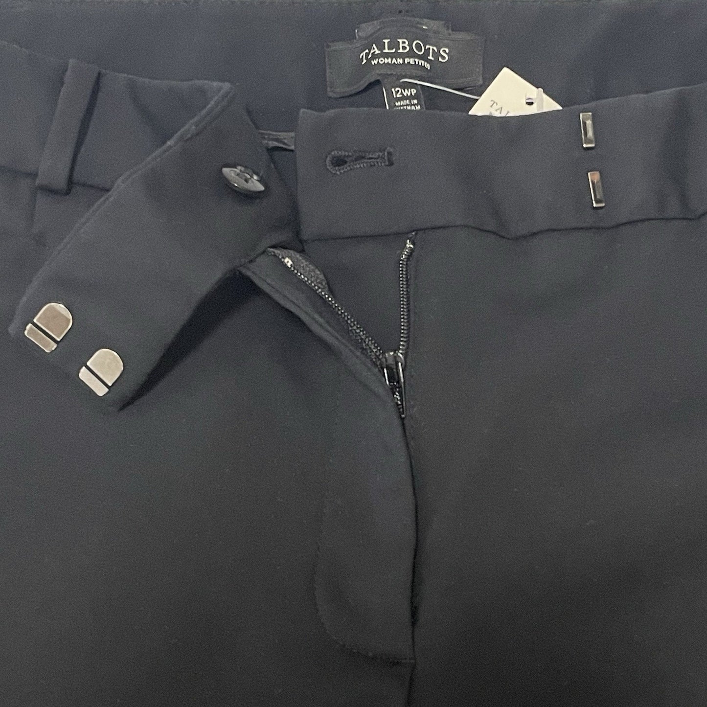 NWT Talbots Newport Black Mid Rise Stretch Ankle Dress Pants Size 12WP (34x27)
