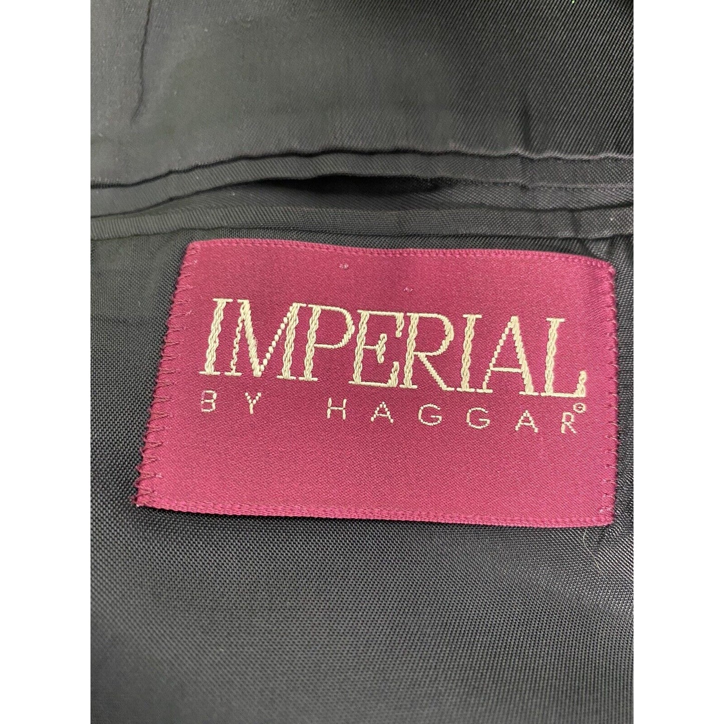 Imperial By Haggar Dark Gray Striped Two Button Blazer Jacket Men’s 44R