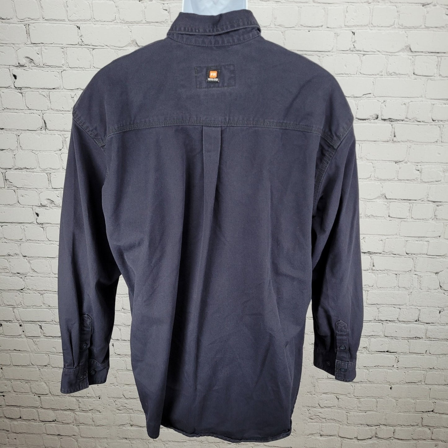 Berne Blue Flame Resistant HRC2 Workwear Button Down Long Sleeve Shirt Size XLT