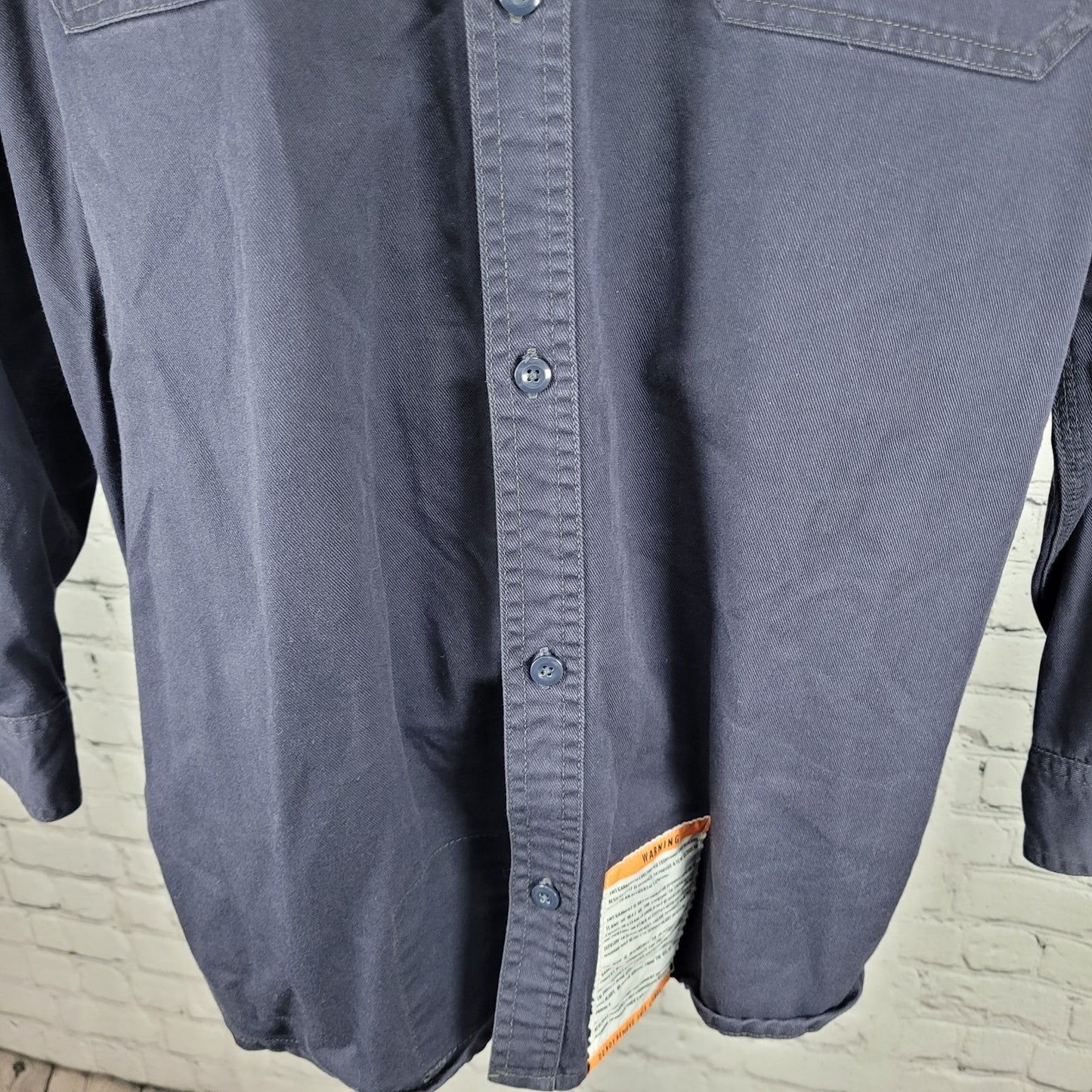 Berne Blue Flame Resistant HRC2 Workwear Button Down Long Sleeve Shirt Size XLT