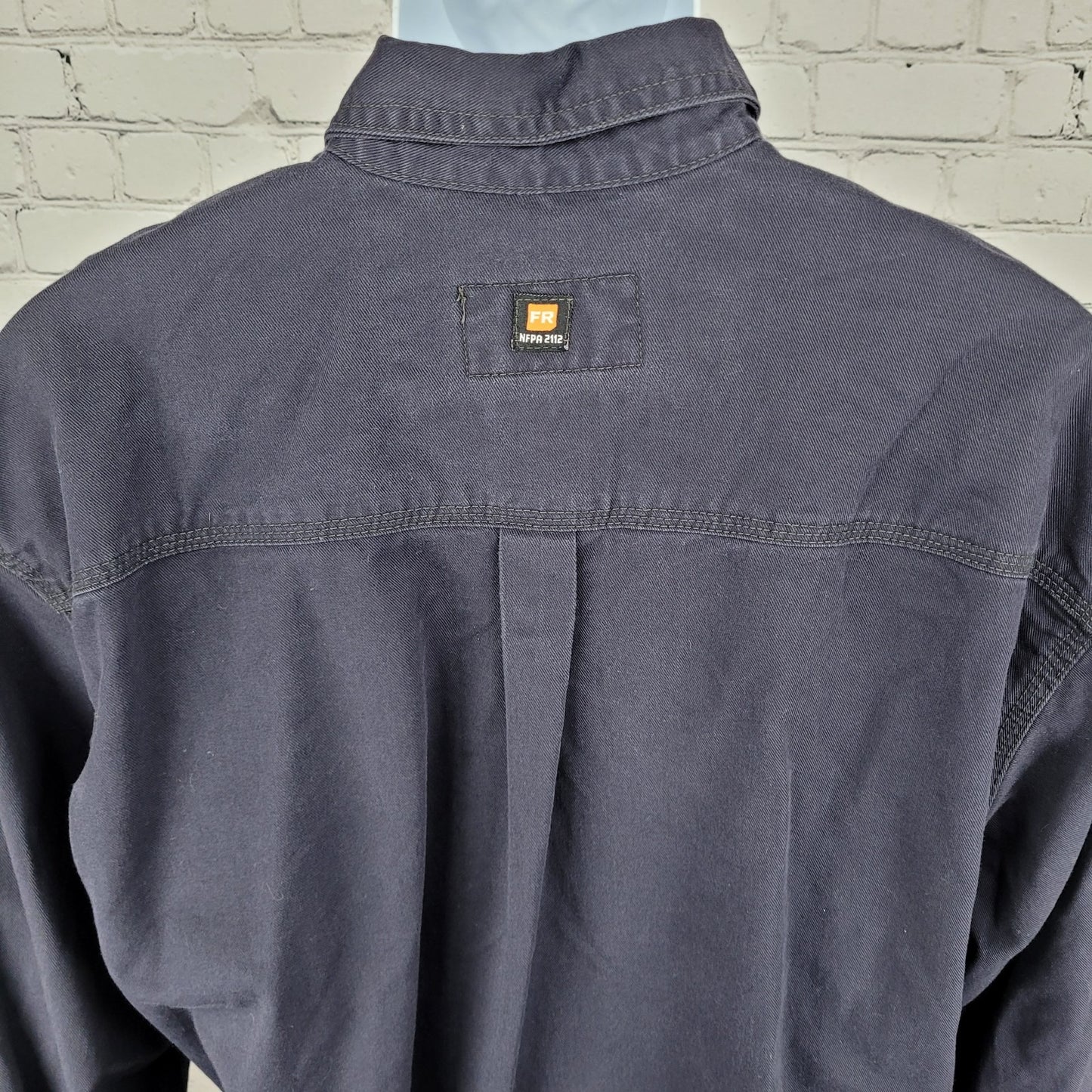 Berne Blue Flame Resistant HRC2 Workwear Button Down Long Sleeve Shirt Size XLT