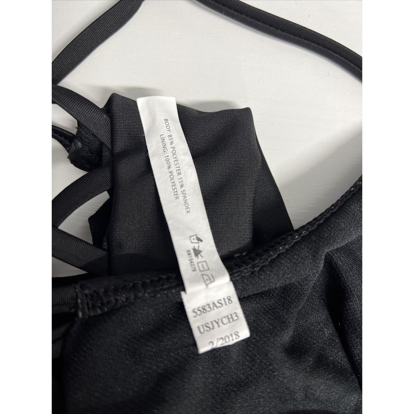 AEROPOSTALE Live Love Dream Large Black Open Crisscross Side Detail Swimwear