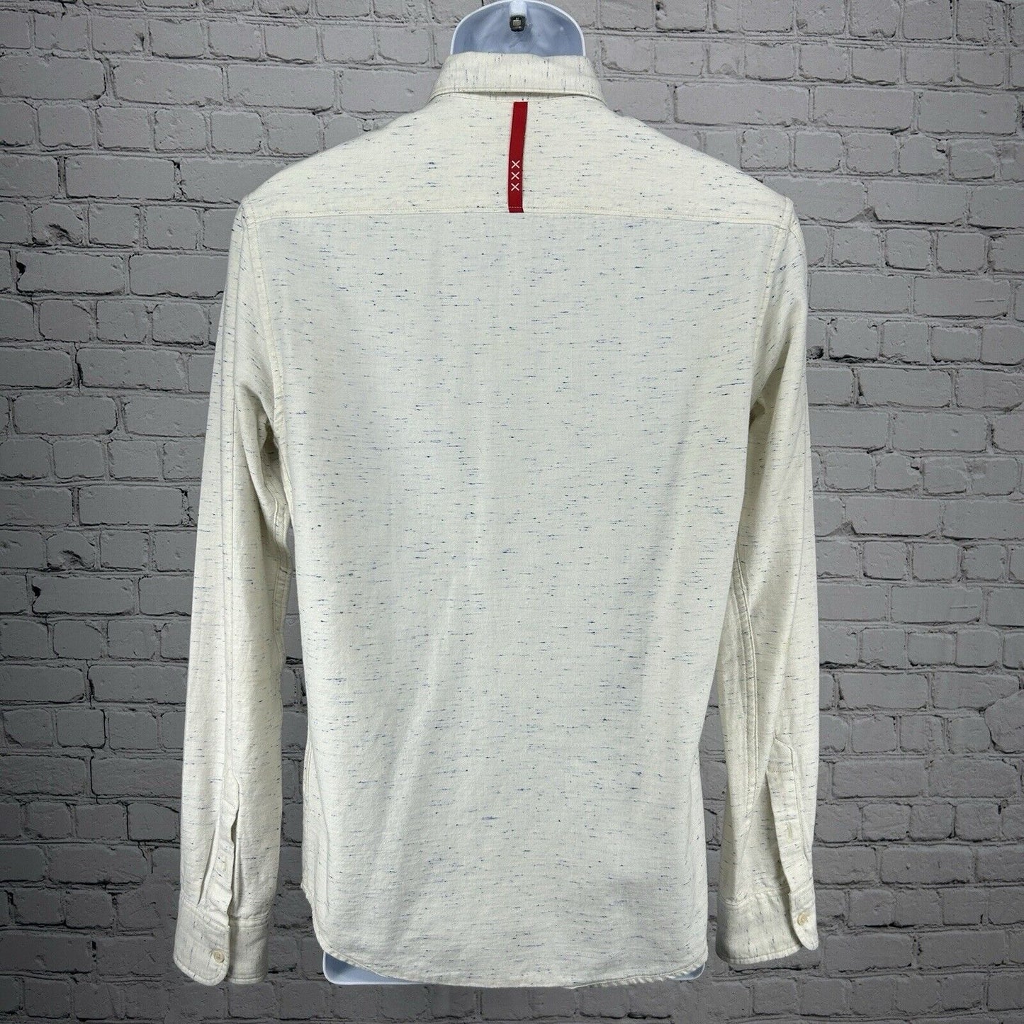 Scotch And Soda Amsterdam Blauwatch Crème Speckled Long Sleeve Shirt Size Small