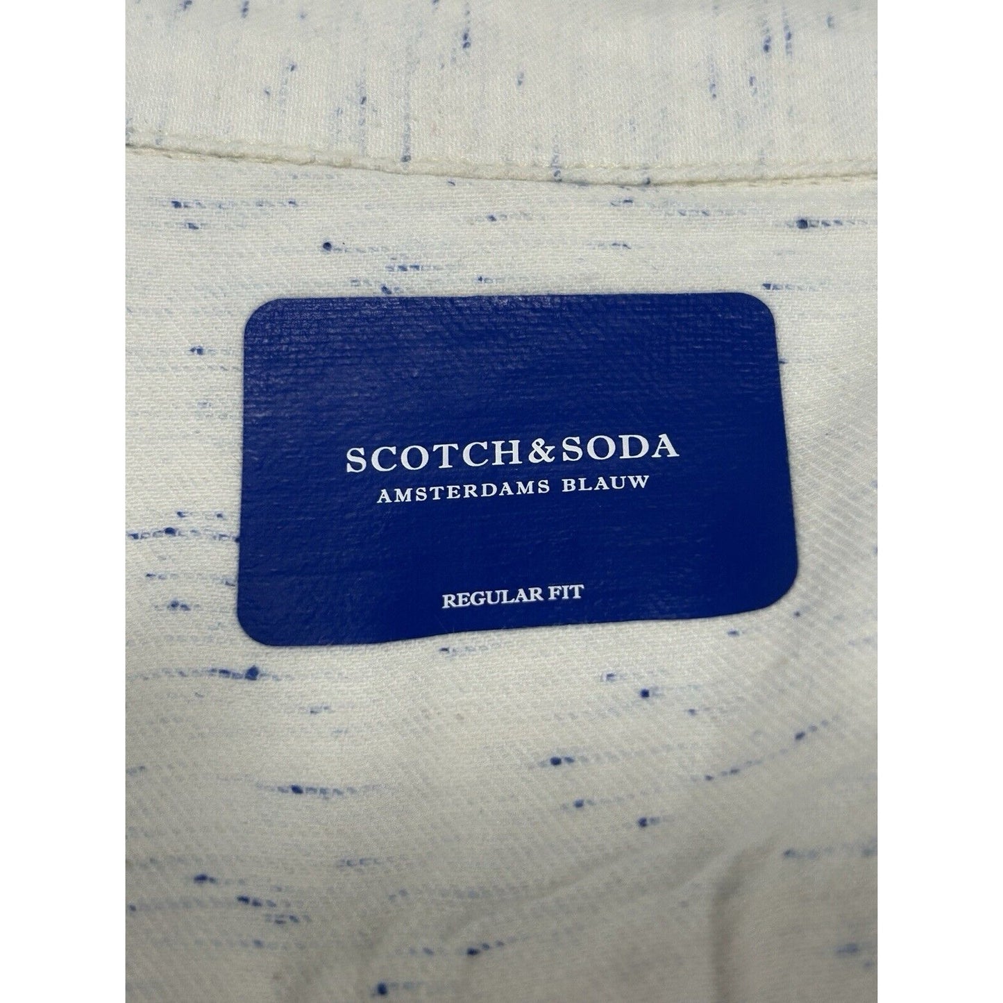 Scotch And Soda Amsterdam Blauwatch Crème Speckled Long Sleeve Shirt Size Small