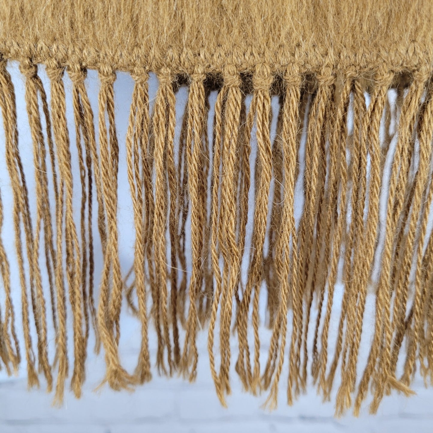 Alpaca Camargo Brown Soft Fuzzy Cozy Woven Tassle Fringe Scarf 68x9