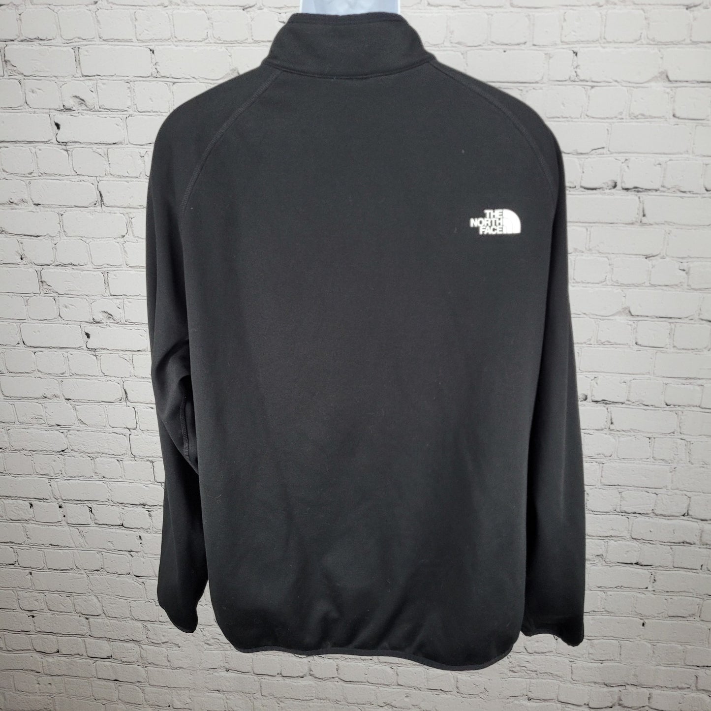 The North Face Black 1/4 Zip Fleece Lined Zip Pocket Pullover Jacket Size XXL