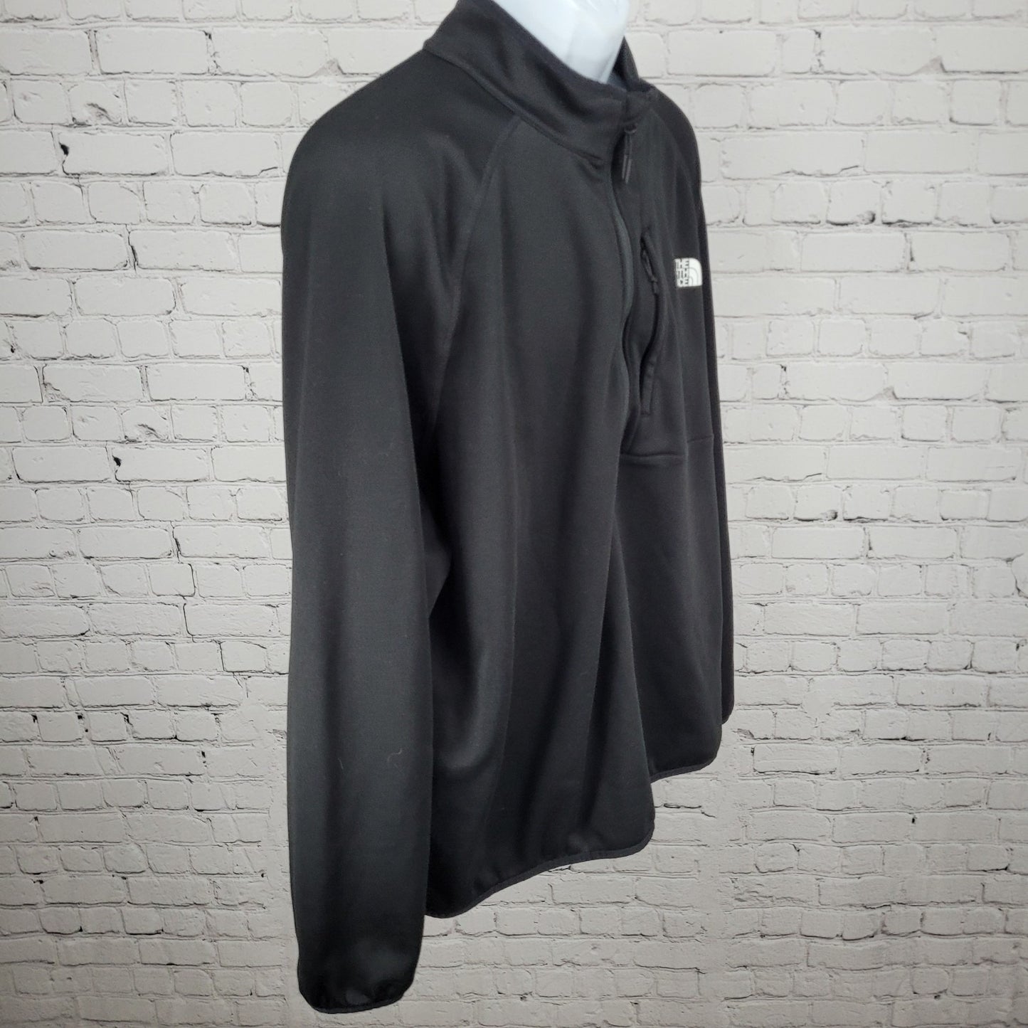 The North Face Black 1/4 Zip Fleece Lined Zip Pocket Pullover Jacket Size XXL