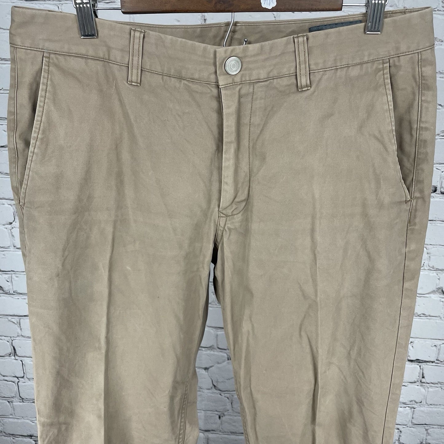 Bonobos Tan 100% Cotton Straight Leg Flat Front Chino Pants Size 34 (34x32)