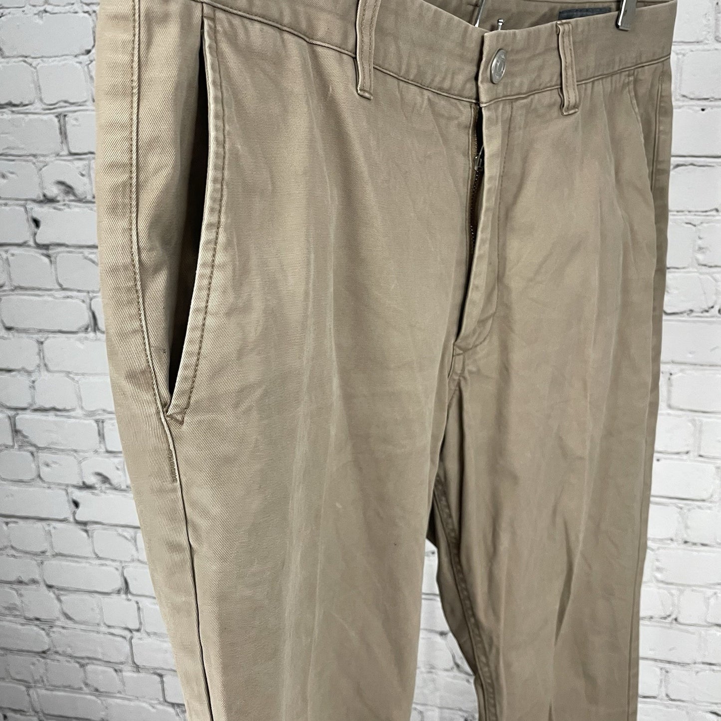 Bonobos Tan 100% Cotton Straight Leg Flat Front Chino Pants Size 34 (34x32)