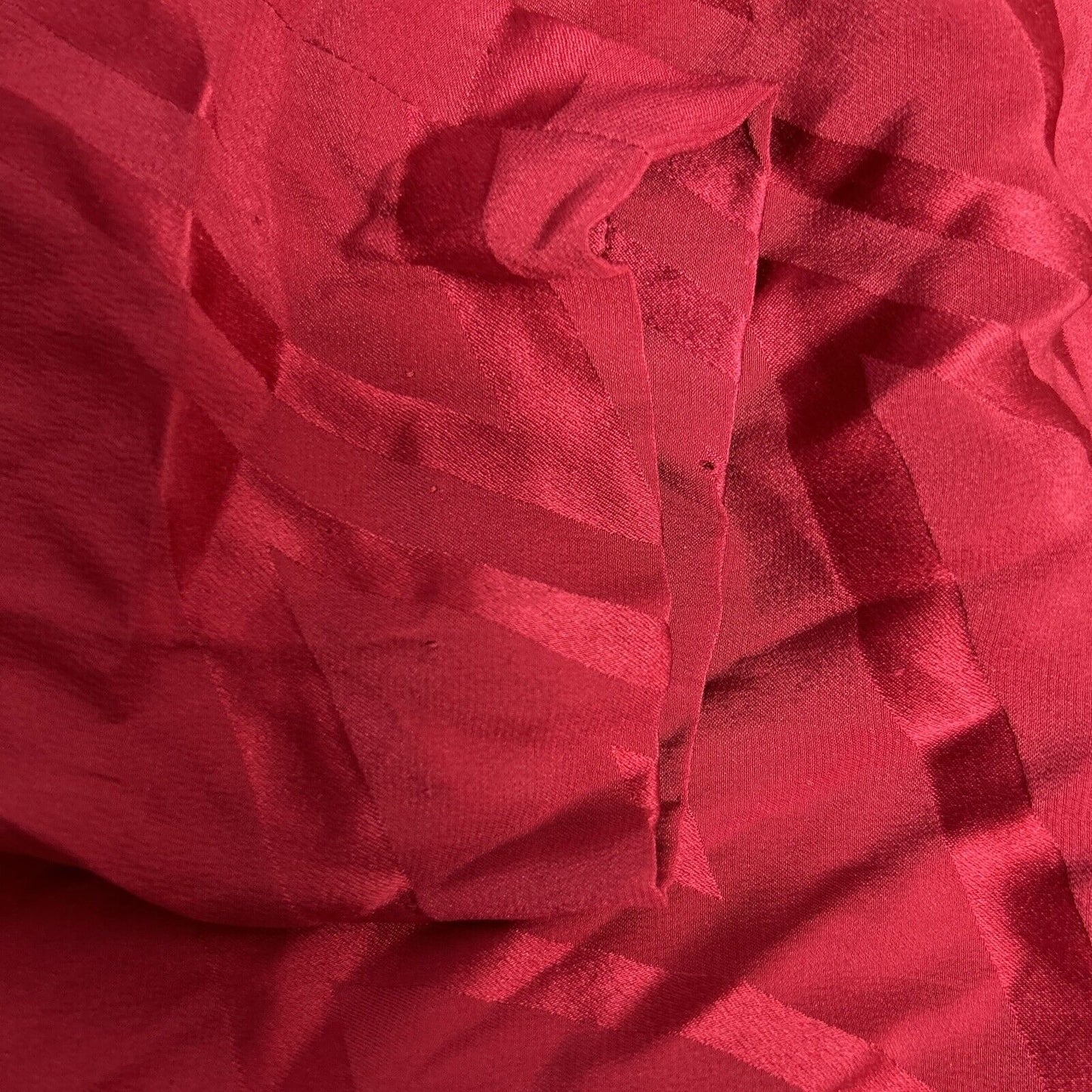 VTG Wayne Clark 100% Silk Red Shoulder Pad Blouson Drapey Chest Dress Size 12 **