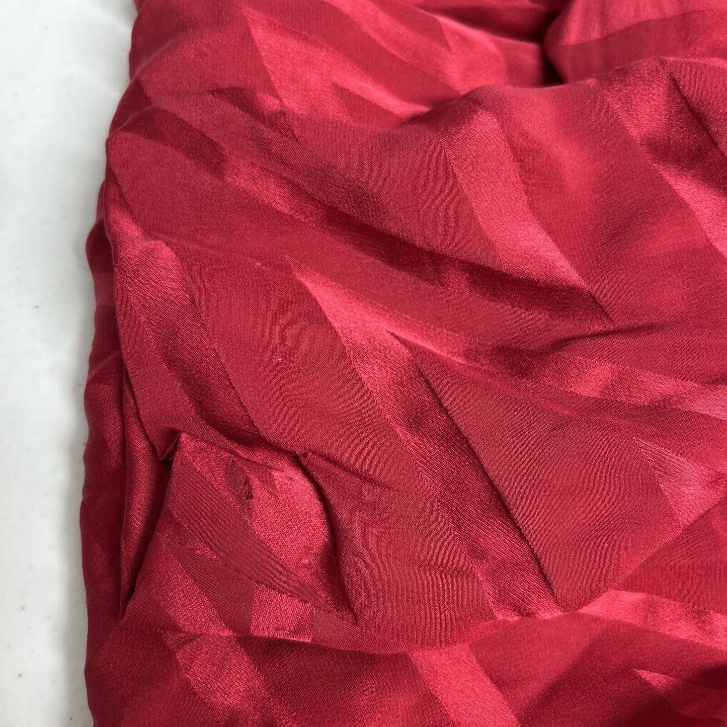 VTG Wayne Clark 100% Silk Red Shoulder Pad Blouson Drapey Chest Dress Size 12 **
