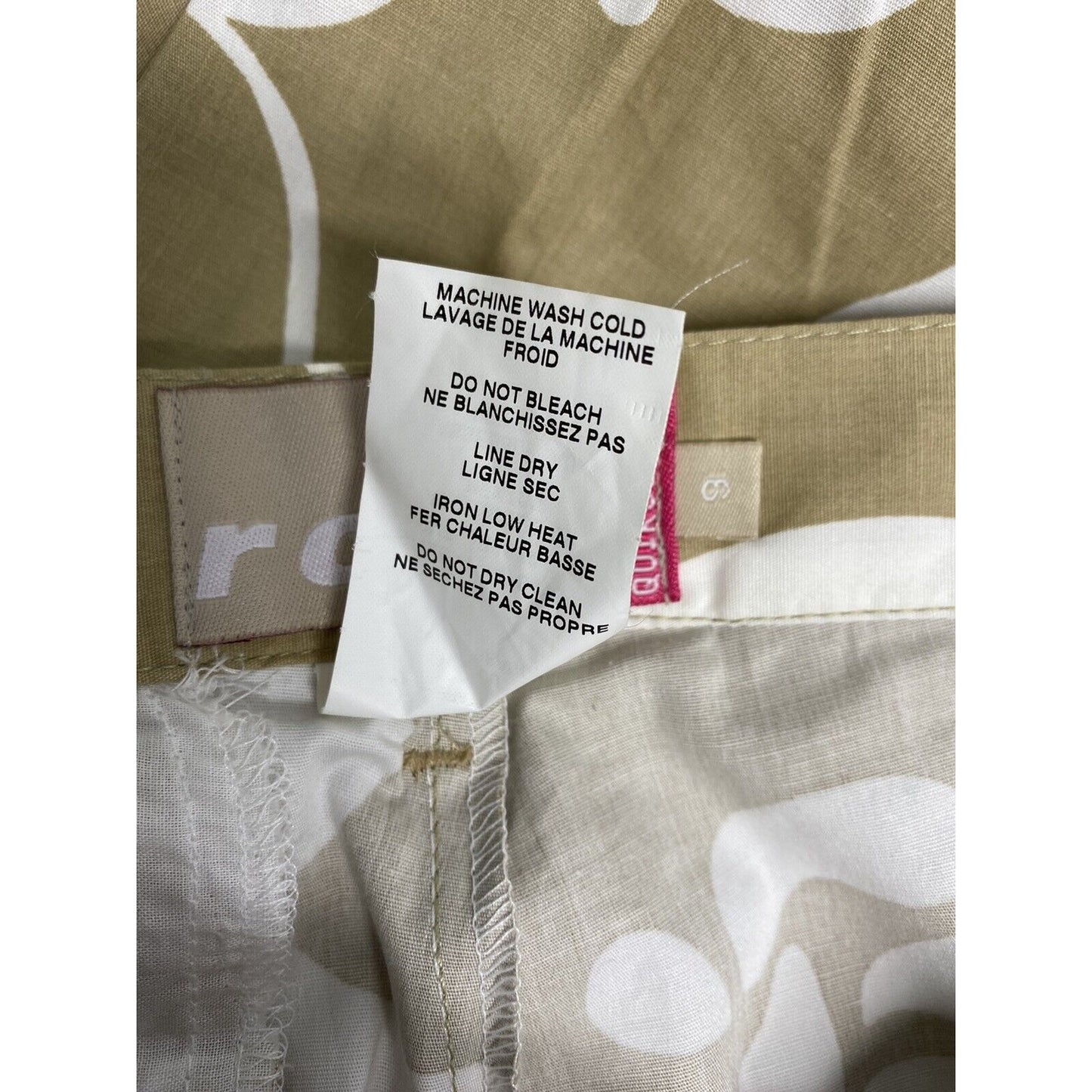 Roxy Brown White Floral Cotton Blend Striped Belt Flare Pants Womens 9 (31x25.5)
