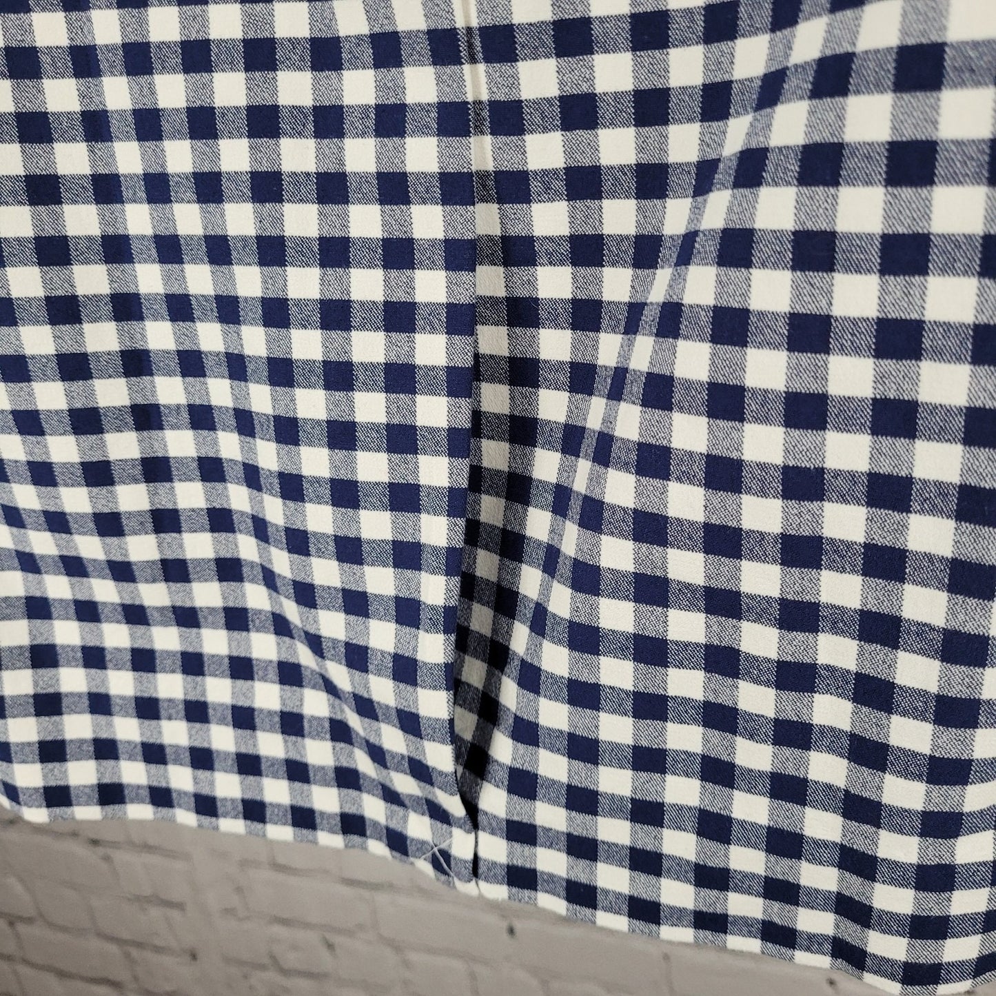 NWT J.CREW No 3 Blue & White Check Cotton Back Slit Pencil Skirt Size 2 (27x28)