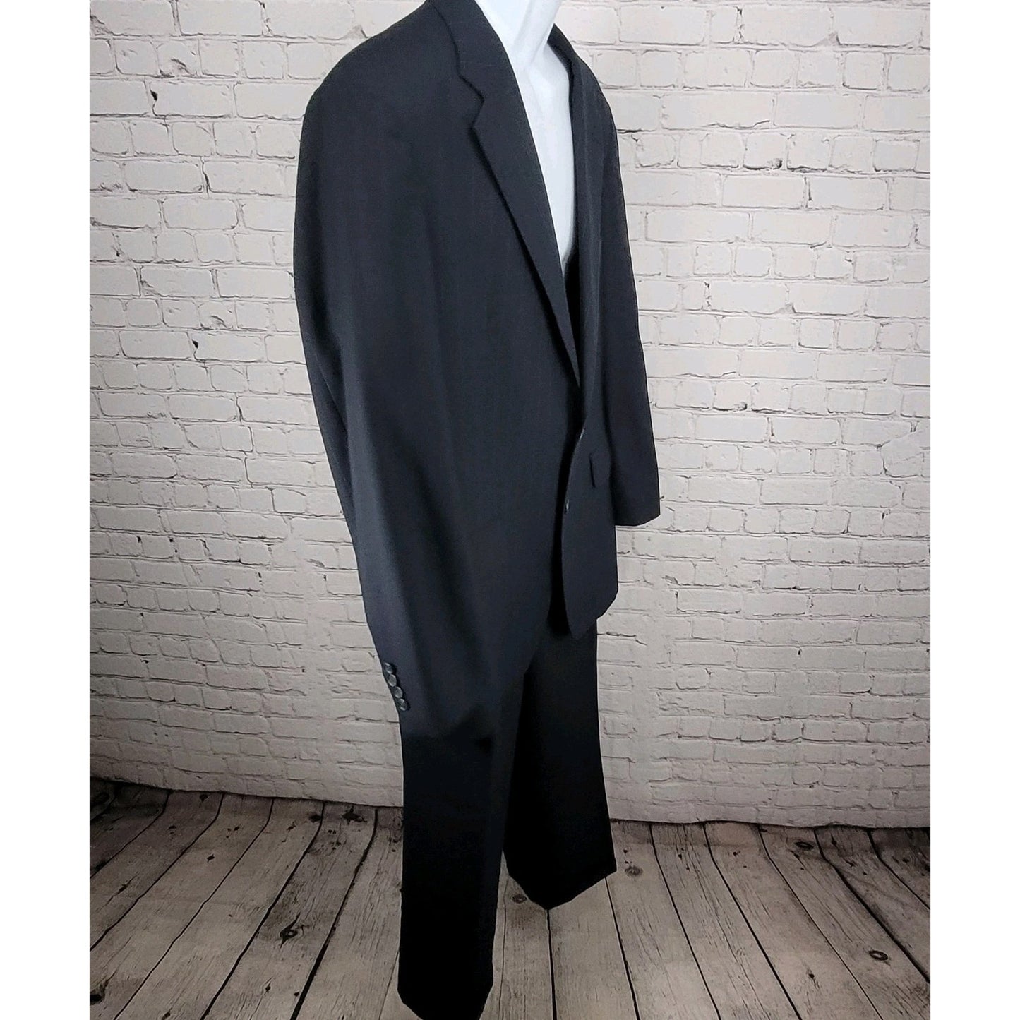 Kilgour French Stanbury Navy 100% Wool Full Suit Set Jacket 42 Pants 36x27 USA