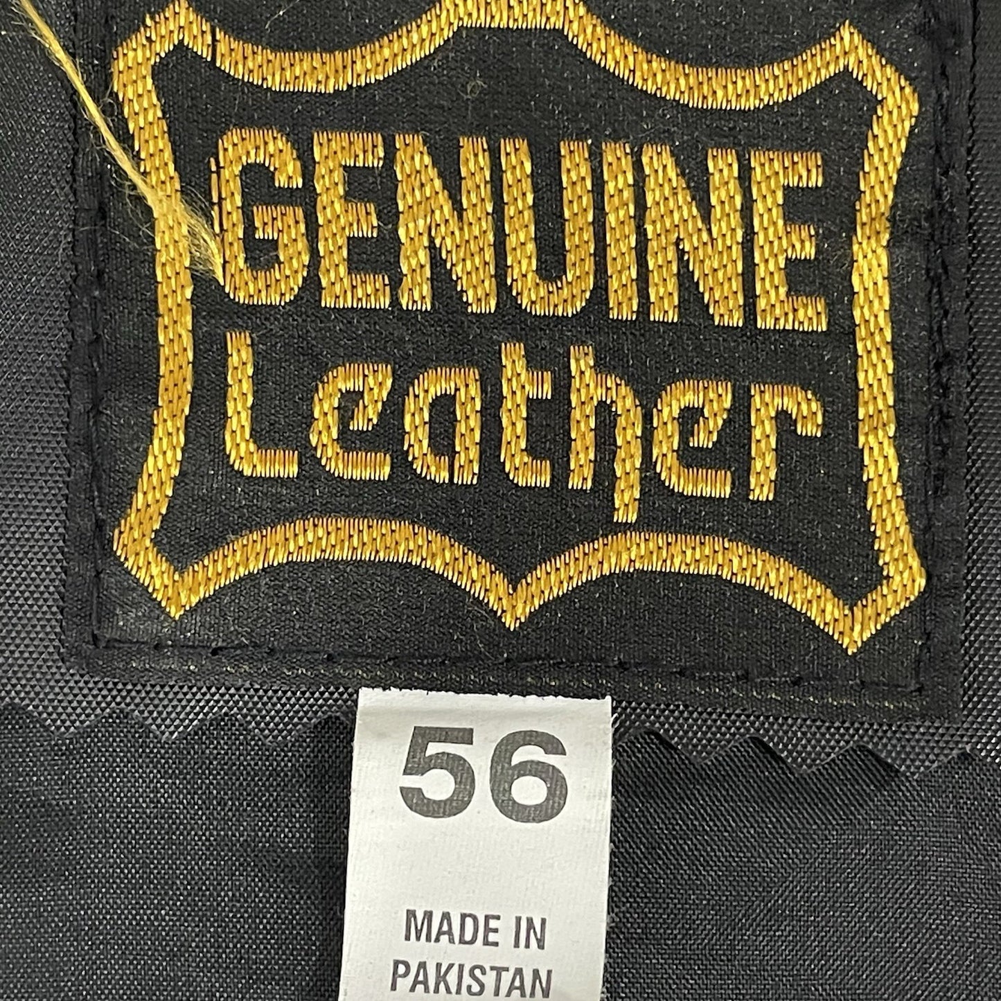 Genuine Leather Black Bikercore Classic Snapped Lined Vest Pockets Size 56