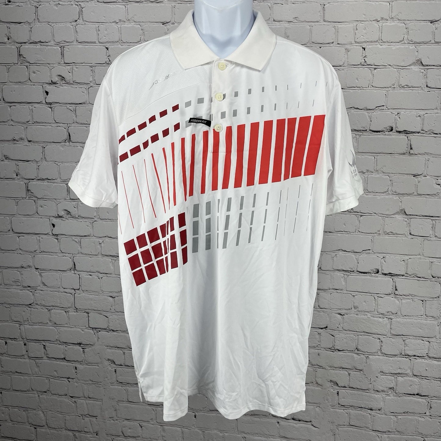 NWD Adidas Golf White Adizero Modern Fit Performance Button Polo Shirt Size XL