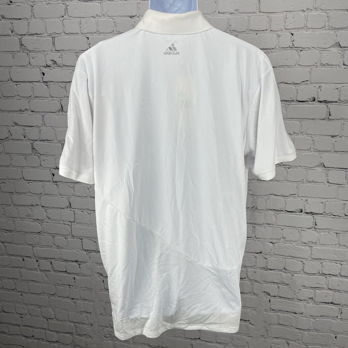 NWD Adidas Golf White Adizero Modern Fit Performance Button Polo Shirt Size XL