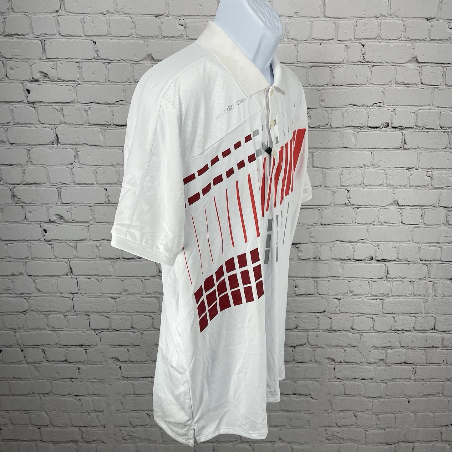 NWD Adidas Golf White Adizero Modern Fit Performance Button Polo Shirt Size XL