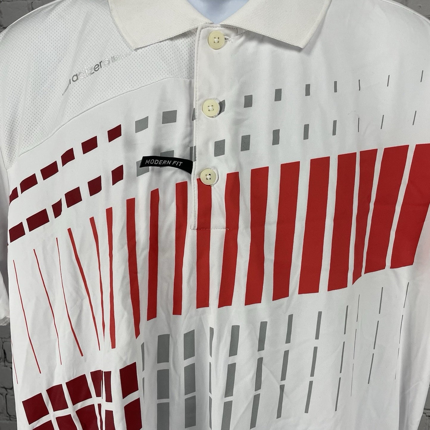 NWD Adidas Golf White Adizero Modern Fit Performance Button Polo Shirt Size XL