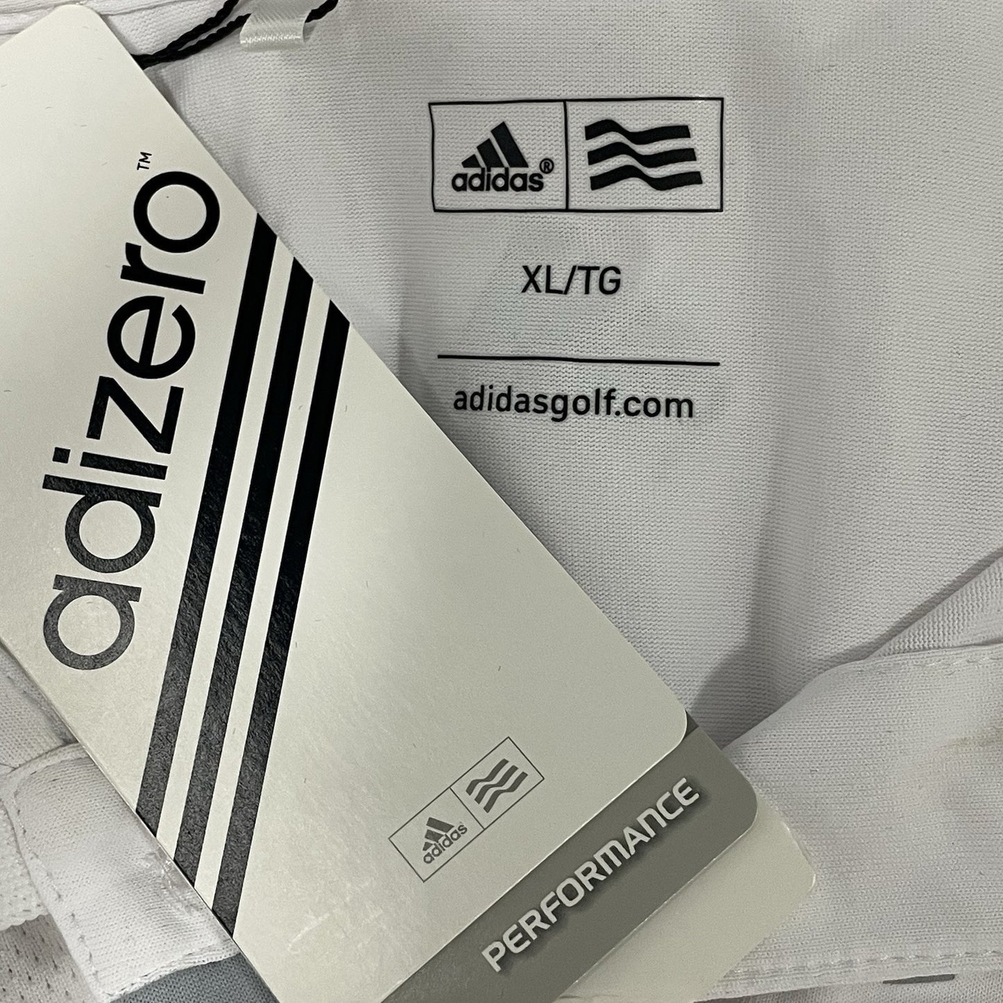NWD Adidas Golf White Adizero Modern Fit Performance Button Polo Shirt Size XL