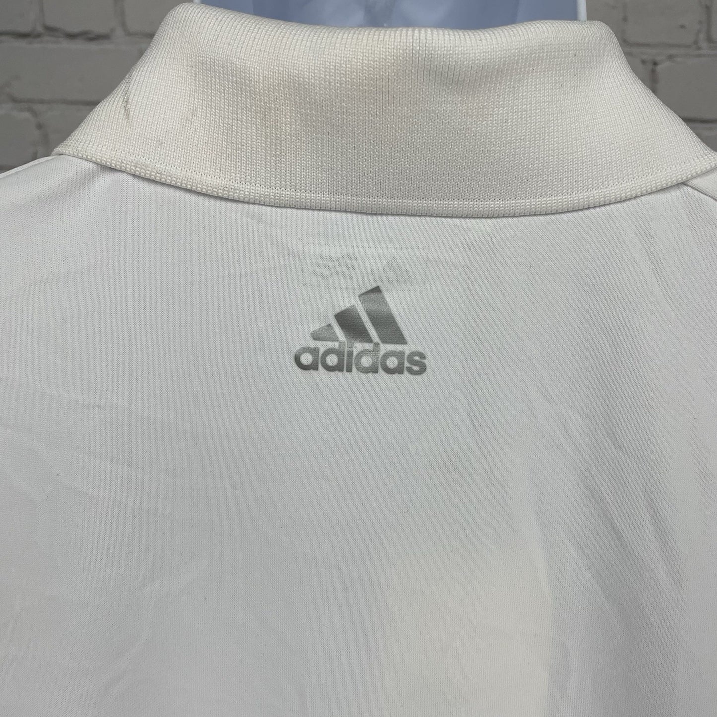 NWD Adidas Golf White Adizero Modern Fit Performance Button Polo Shirt Size XL