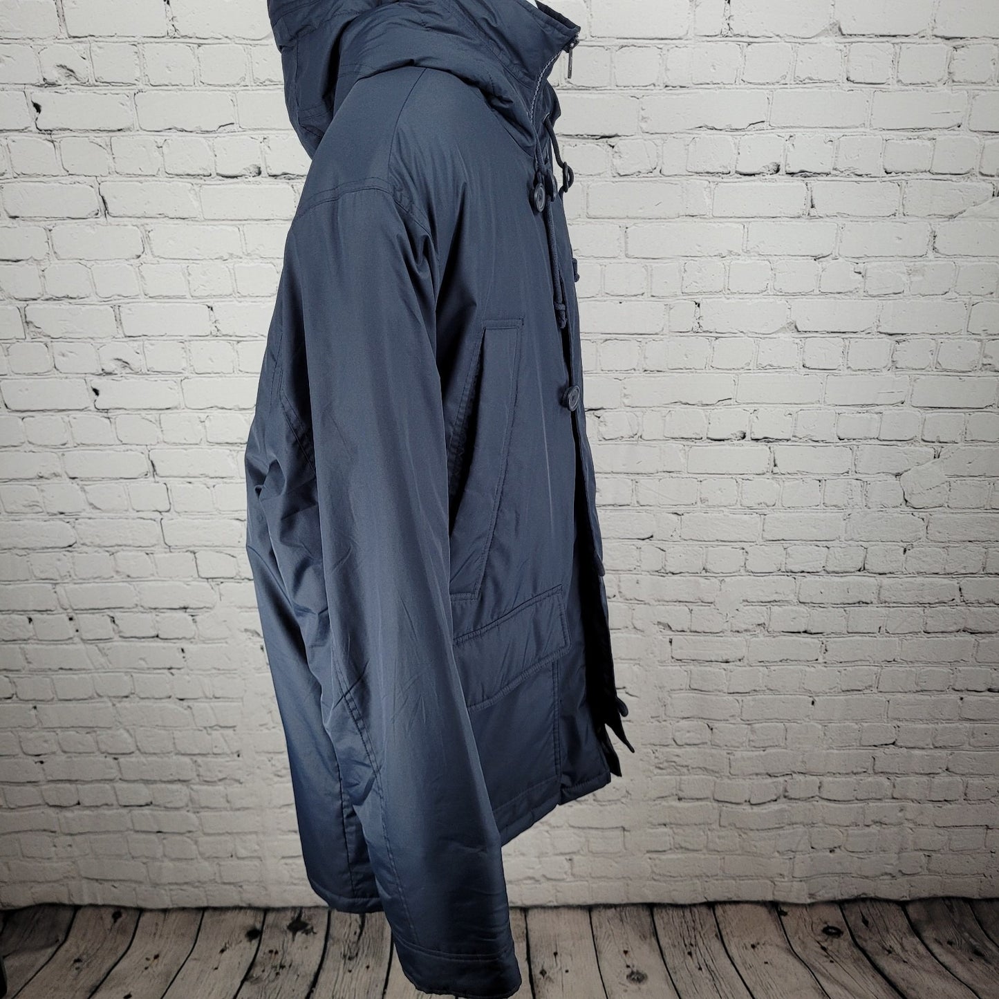 J.CREW Merchantile Navy Sherpa Hooded Insulated Knit Cuffs Jacket Size XL