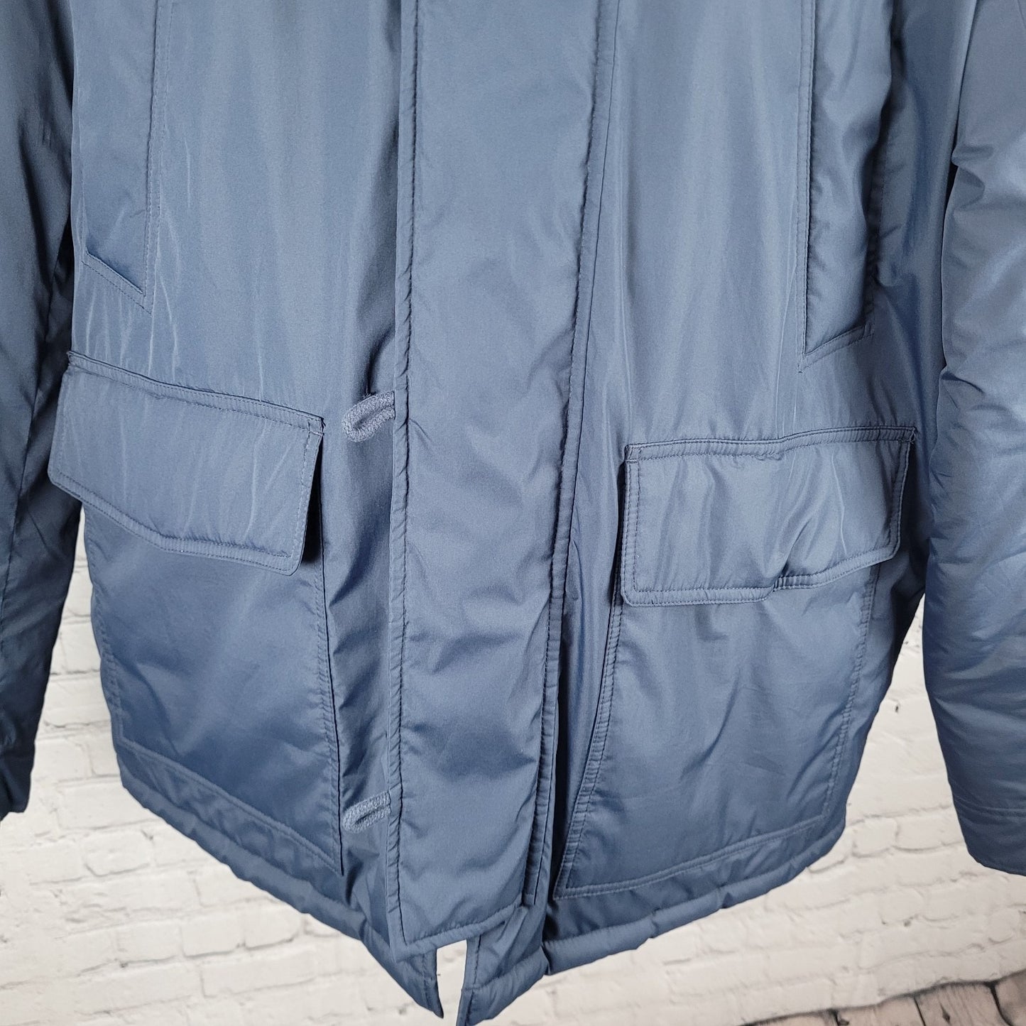 J.CREW Merchantile Navy Sherpa Hooded Insulated Knit Cuffs Jacket Size XL