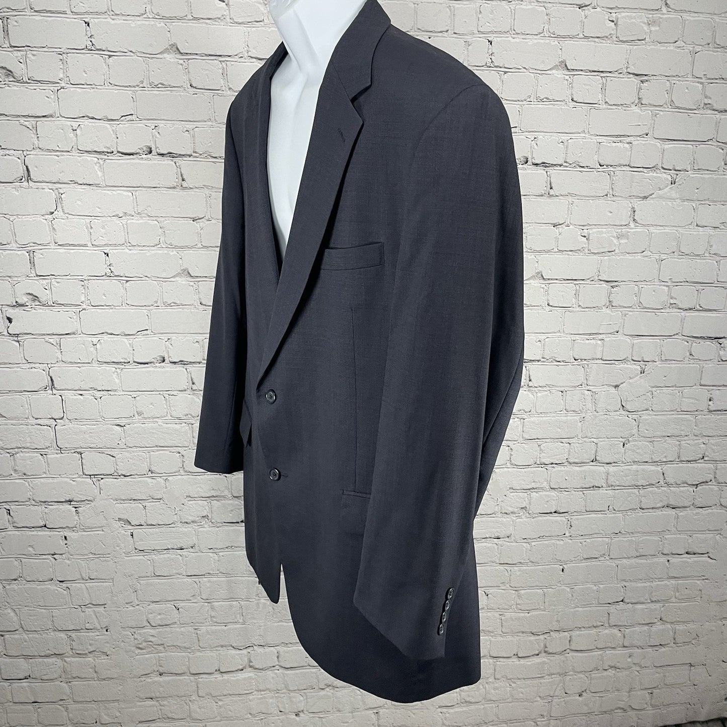 Jos A Bank Navy 100% Wool Gordon 2 Button Notch Blazer Sport Coat Size 46L