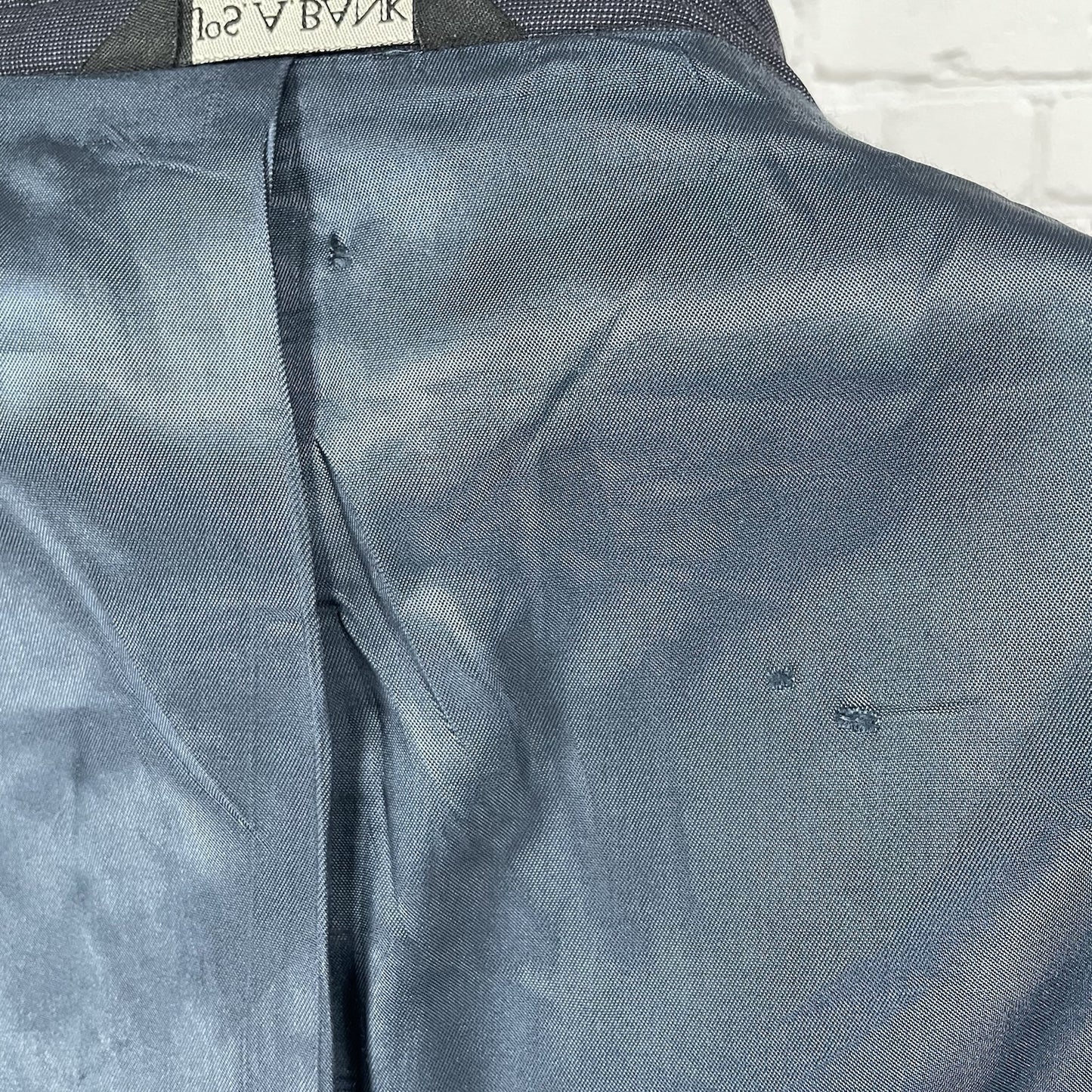 Jos A Bank Navy 100% Wool Gordon 2 Button Notch Blazer Sport Coat Size 46L