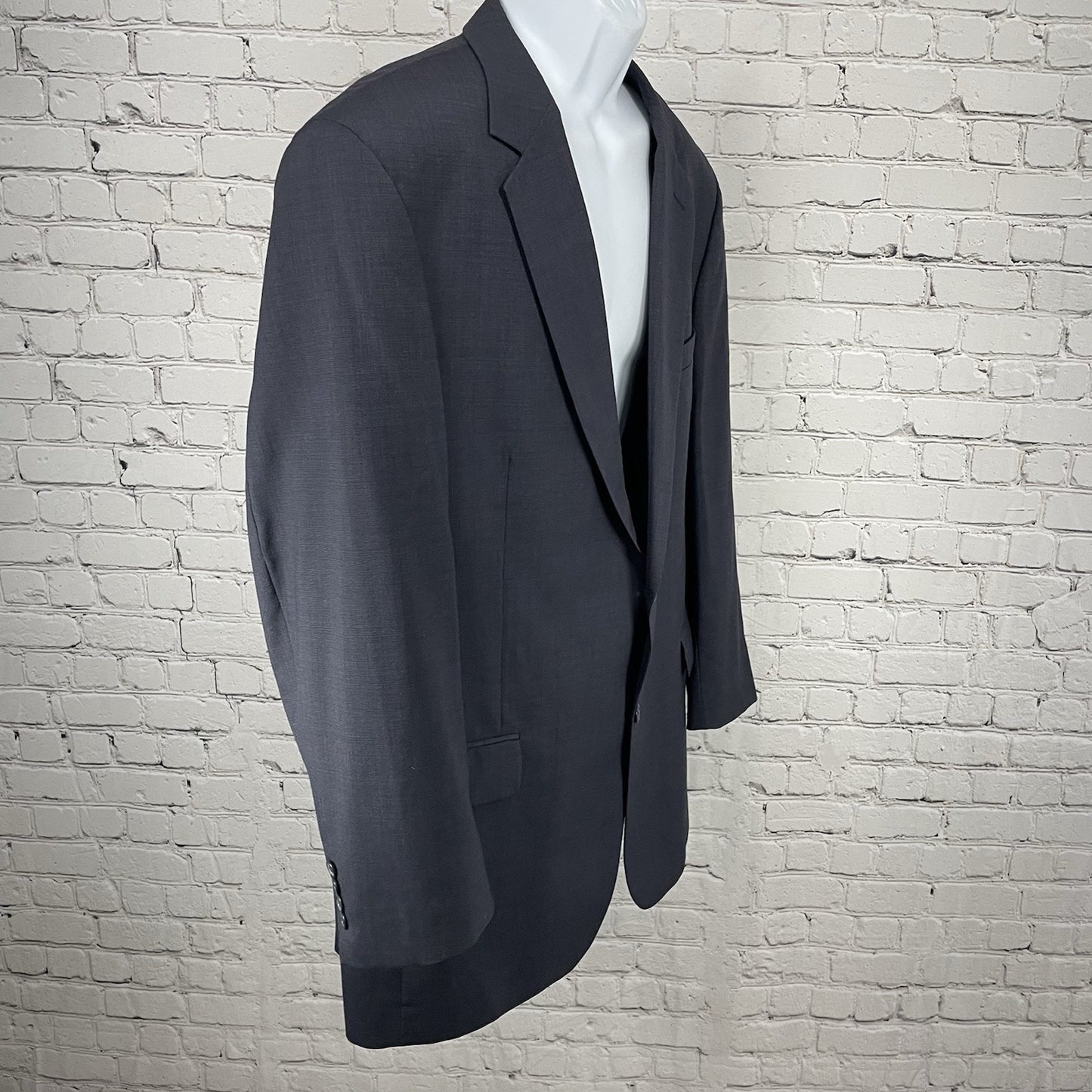 Jos A Bank Navy 100% Wool Gordon 2 Button Notch Blazer Sport Coat Size 46L