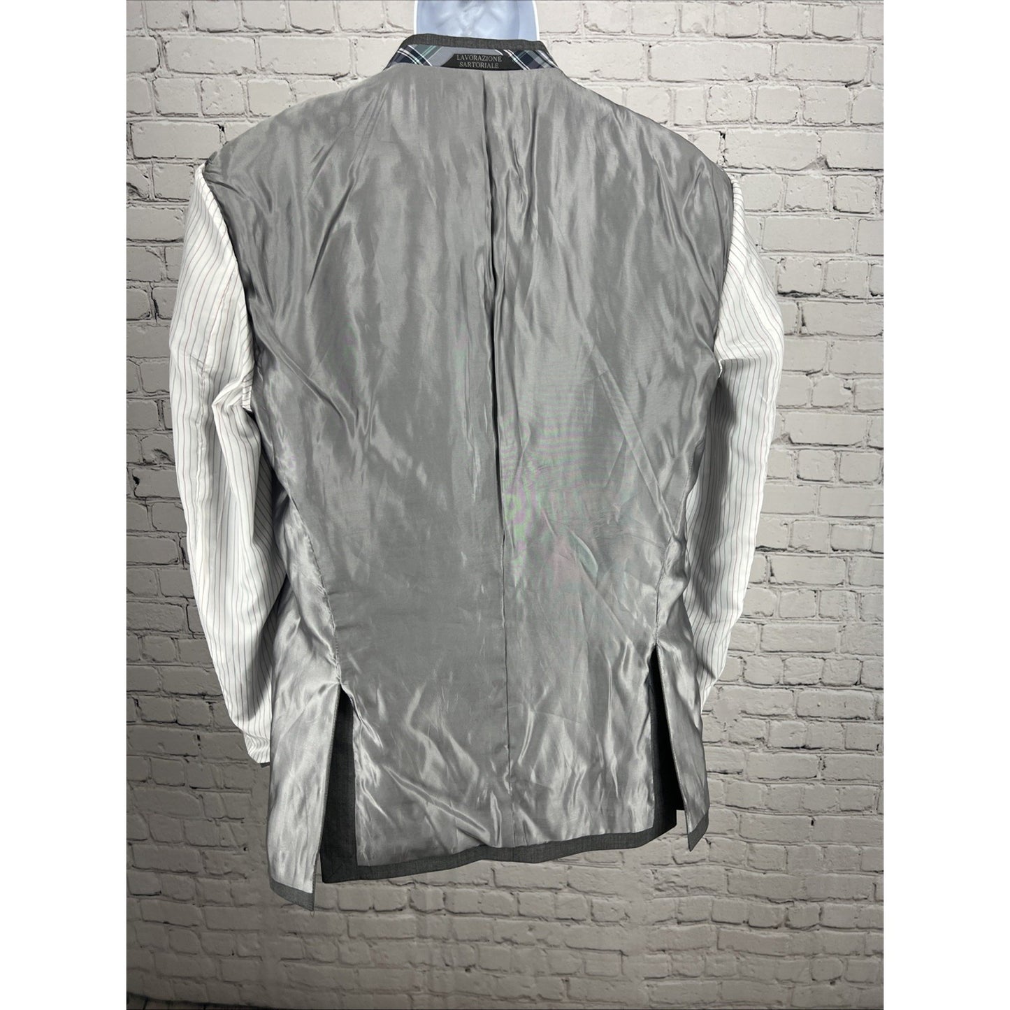 Zanetti Grey Wool Blend Notch 2 Button Double Vented Blazer Sport Coat 42R