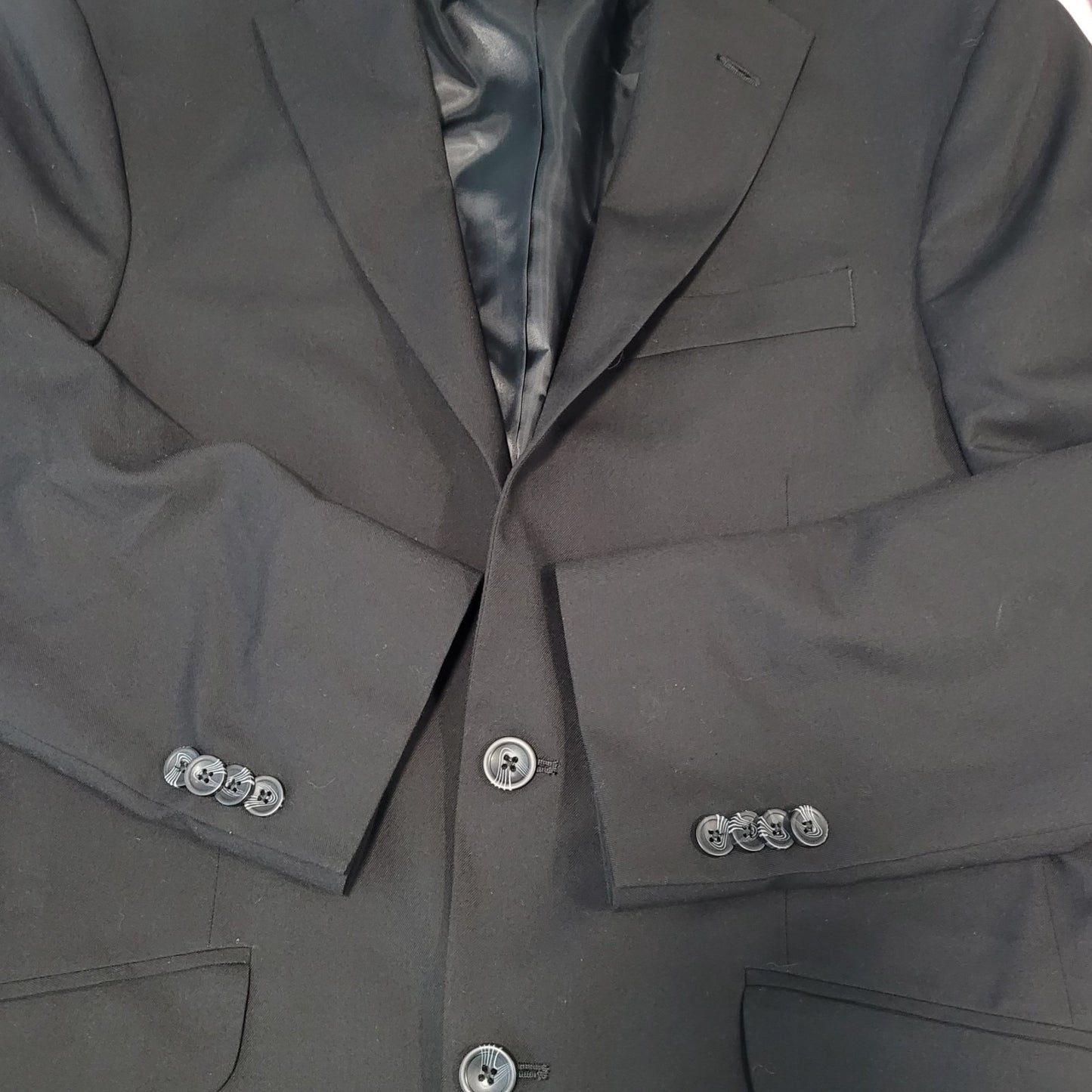 Reaction Kenneth Cole Techni-Cole Black Stretch 2 Button Vented Blazer Size 38R