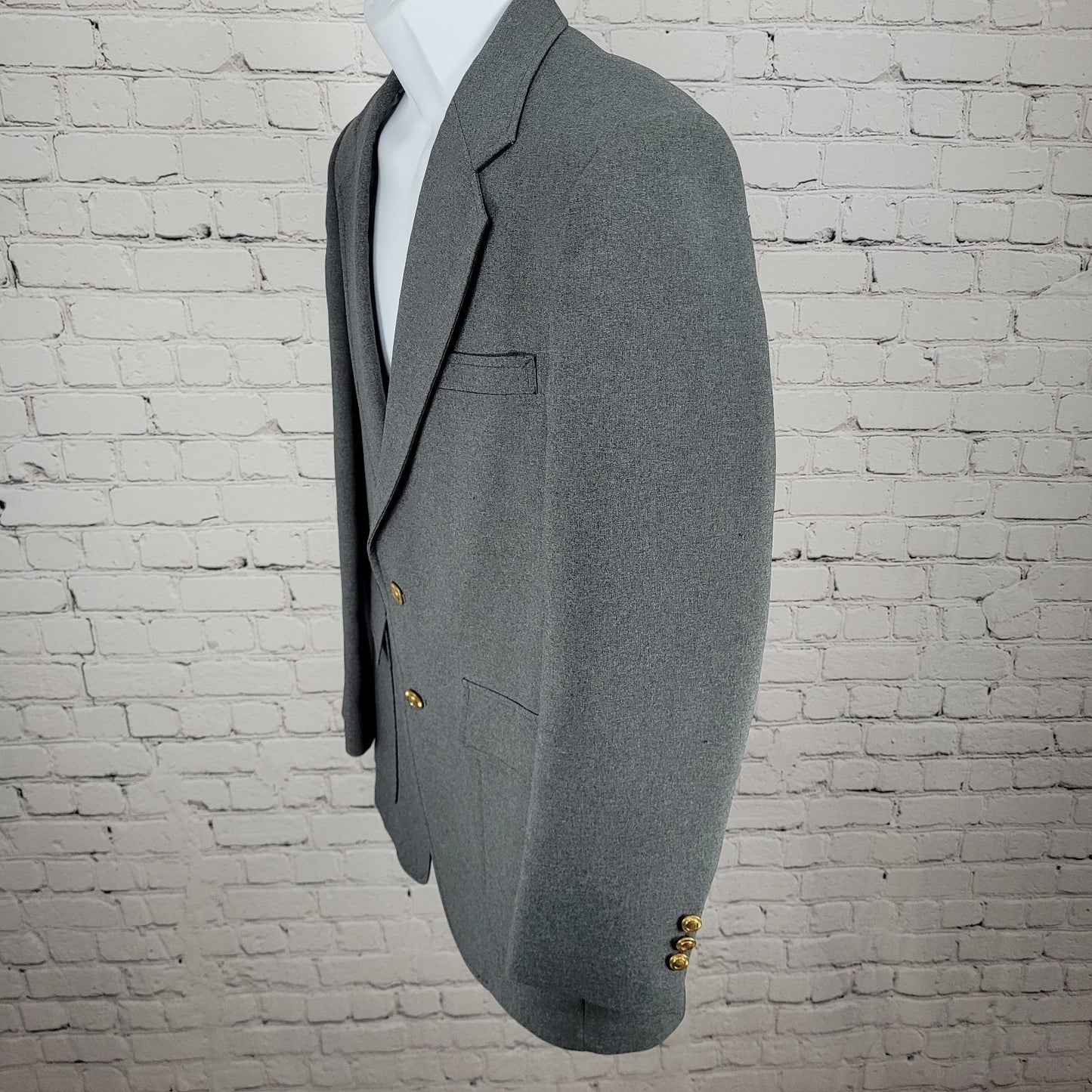VTG Sears PERMA-PREST Classic Collection Grey Action Separates Blazer Size 40
