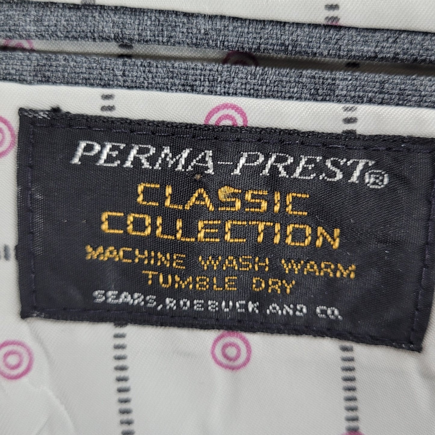 VTG Sears PERMA-PREST Classic Collection Grey Action Separates Blazer Size 40