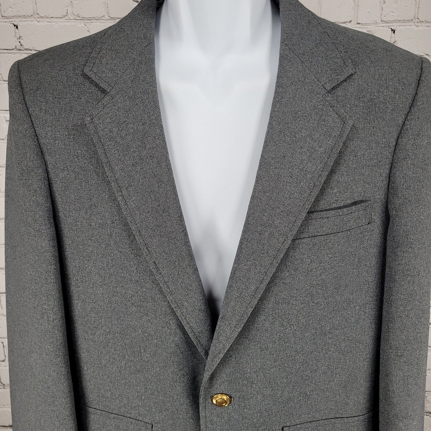 VTG Sears PERMA-PREST Classic Collection Grey Action Separates Blazer Size 40