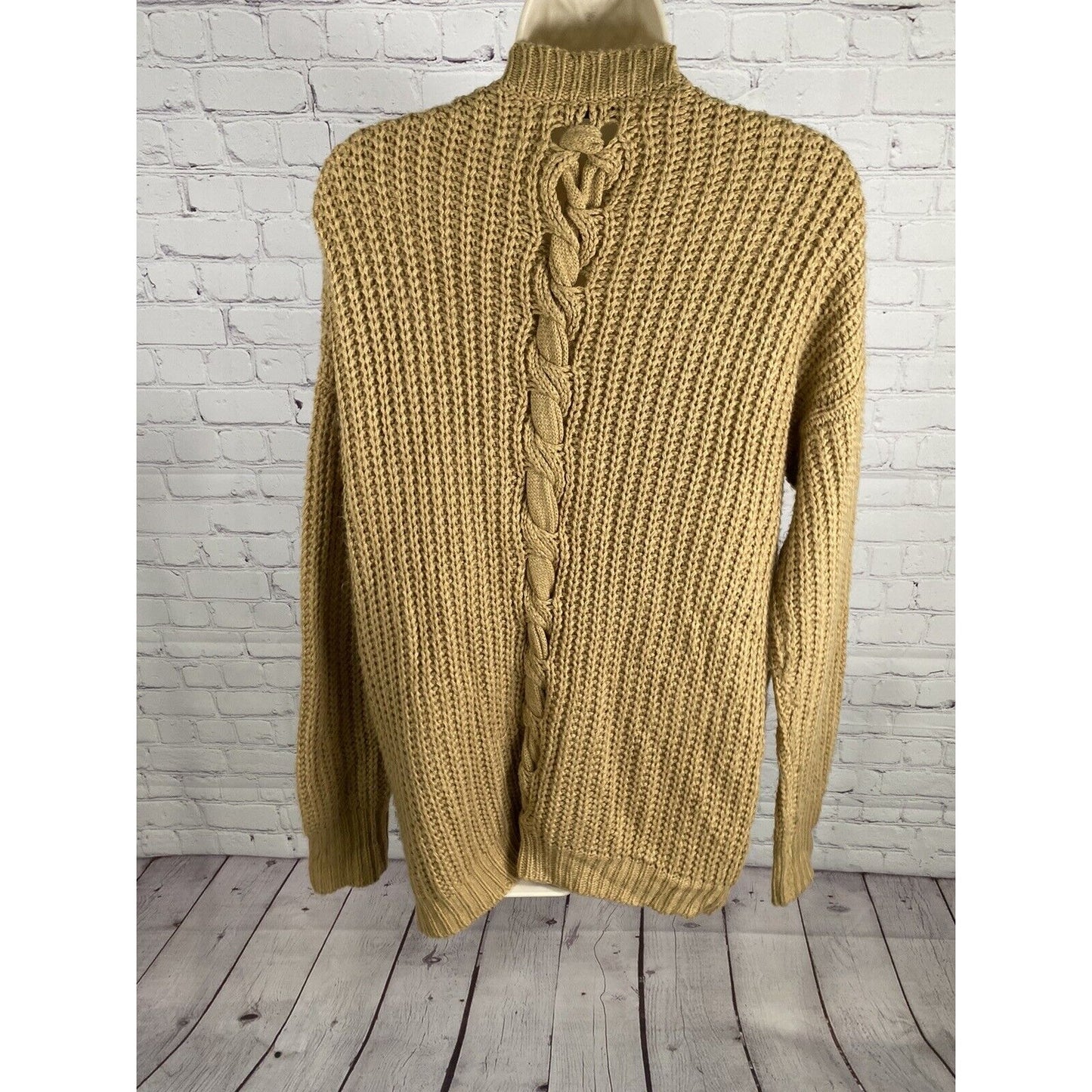 BDG Golden Brown Chunky Knit Button Front Long Sweater Cardigan Women’s S