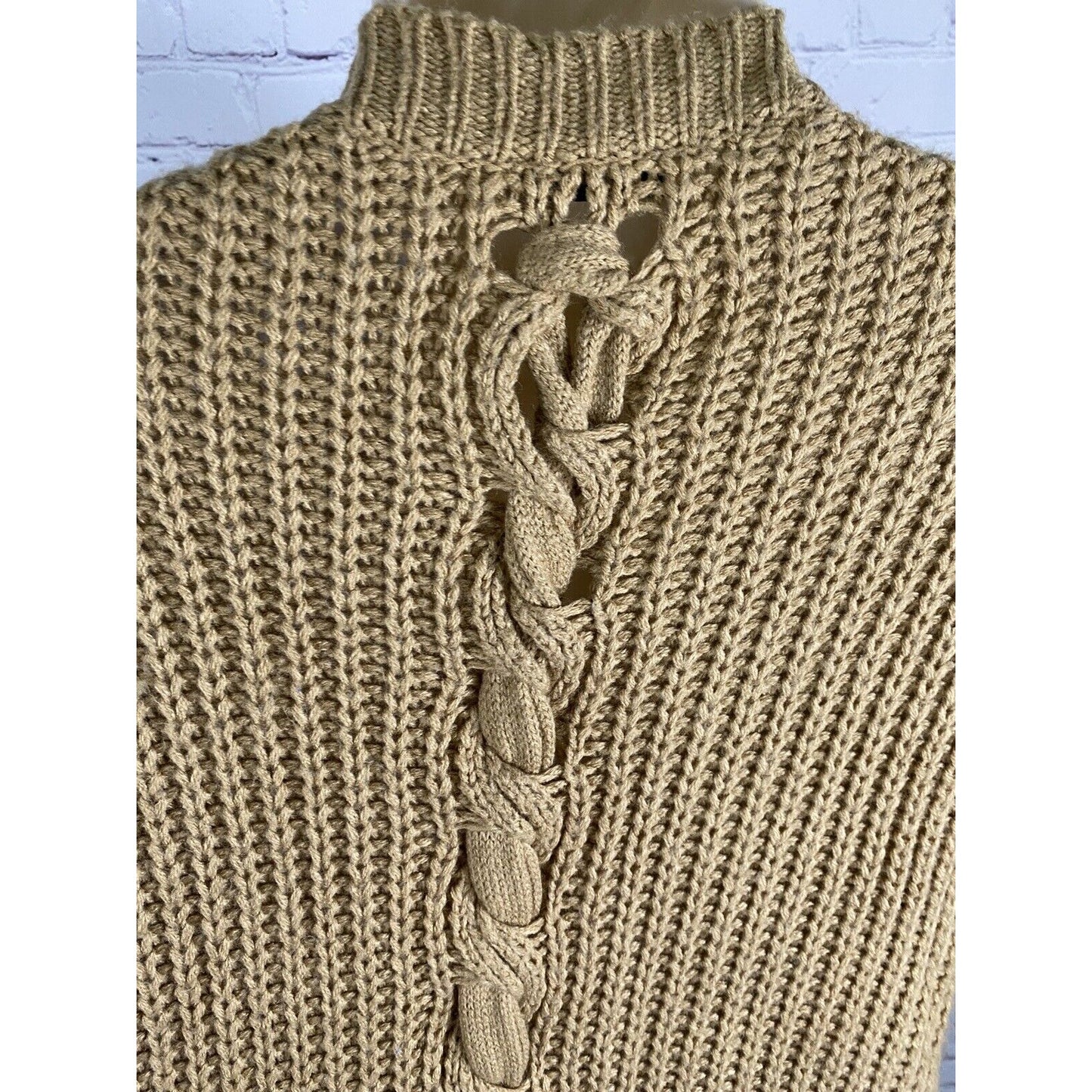 BDG Golden Brown Chunky Knit Button Front Long Sweater Cardigan Women’s S
