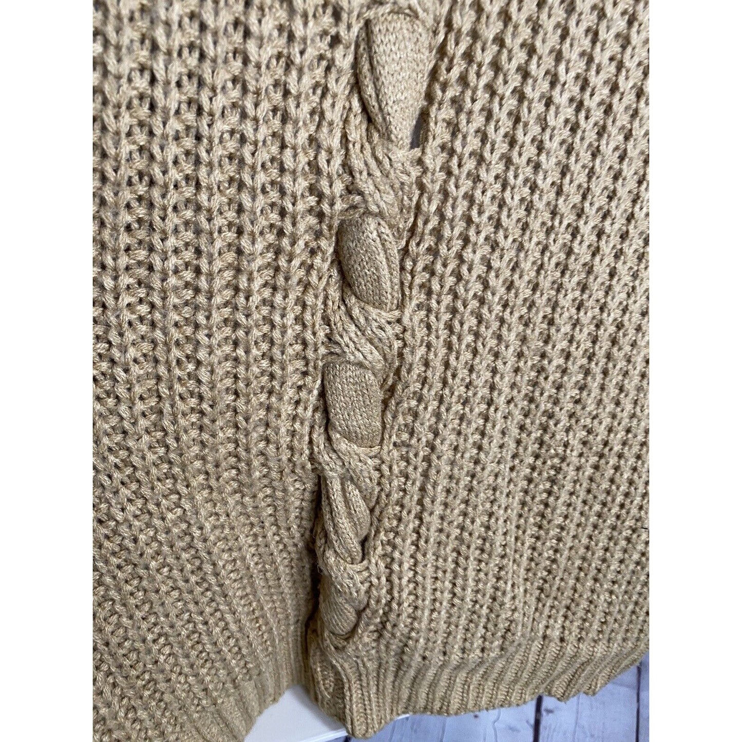 BDG Golden Brown Chunky Knit Button Front Long Sweater Cardigan Women’s S