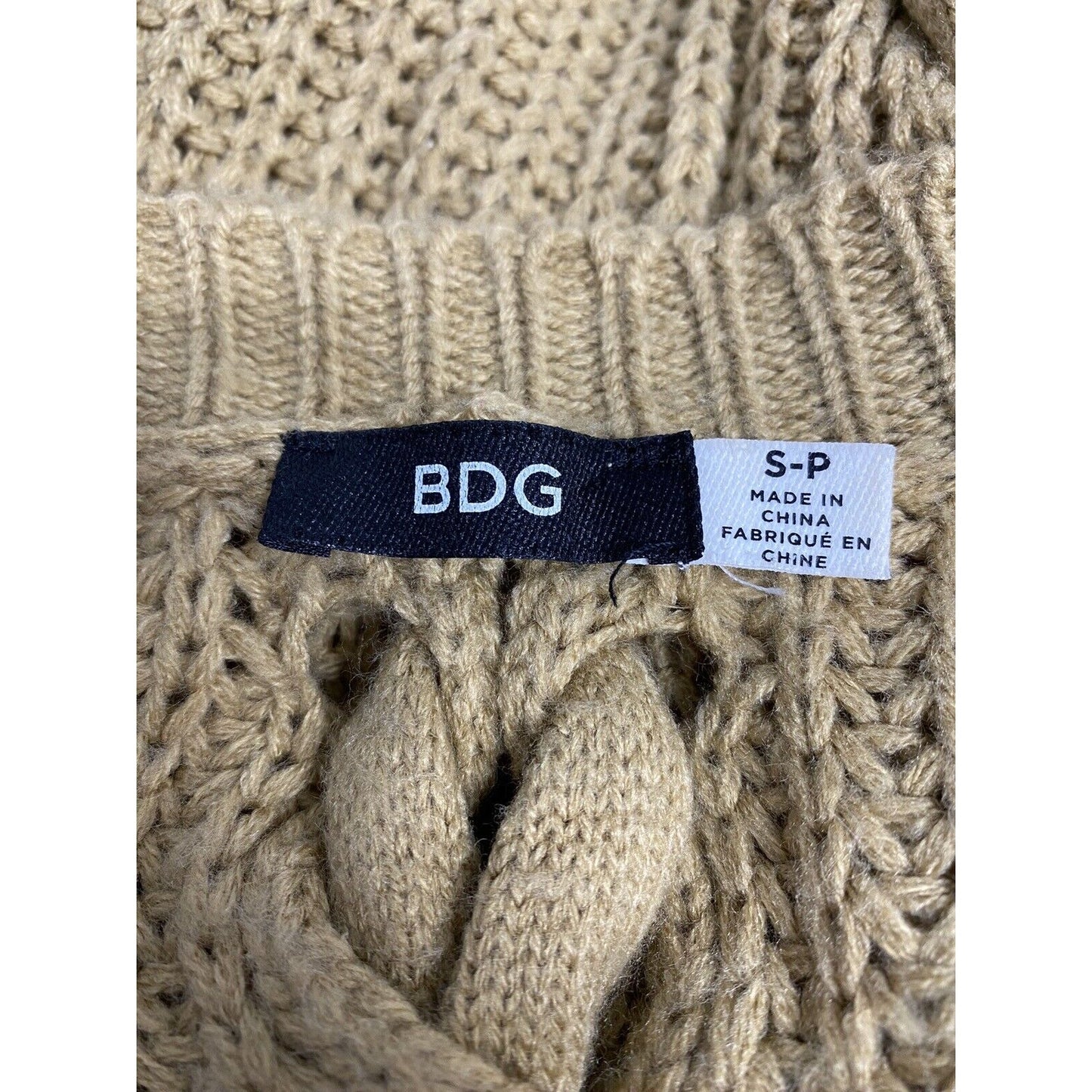 BDG Golden Brown Chunky Knit Button Front Long Sweater Cardigan Women’s S