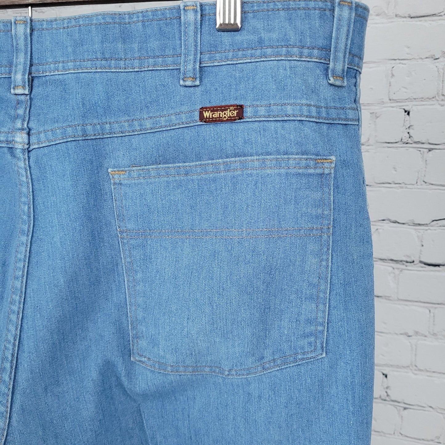 VTG Wrangler Blue Denim Straight Leg High Rise Jeans Retro Western Size (36x31)