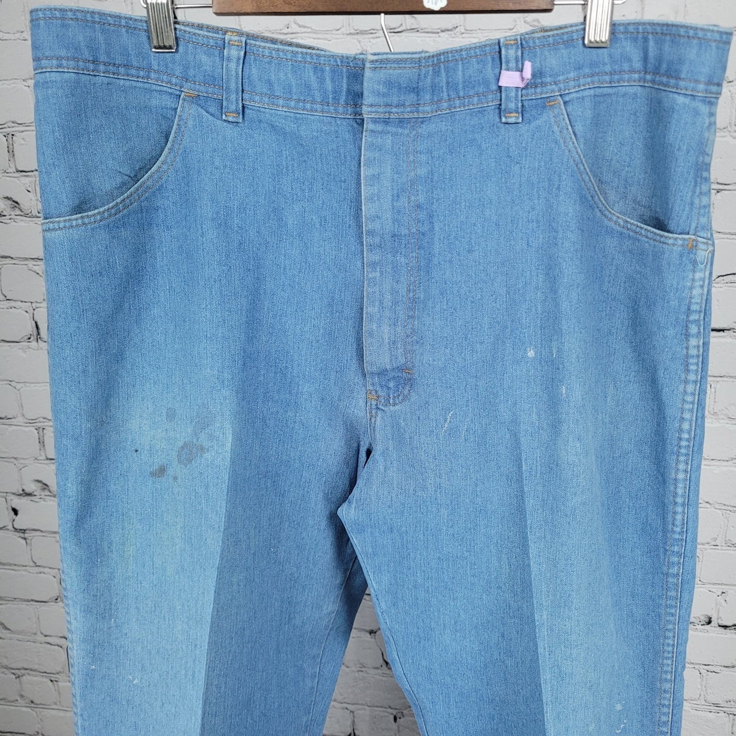 VTG Wrangler Blue Denim Straight Leg High Rise Jeans Retro Western Size (36x31)