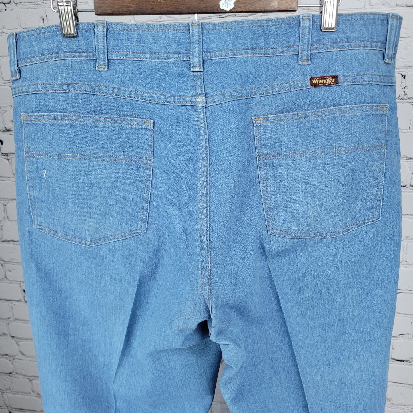 VTG Wrangler Blue Denim Straight Leg High Rise Jeans Retro Western Size (36x31)