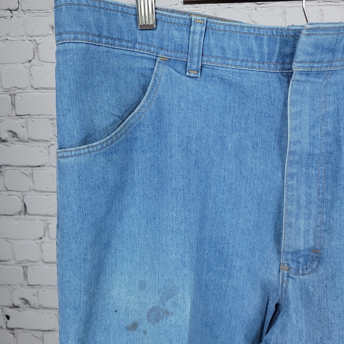 VTG Wrangler Blue Denim Straight Leg High Rise Jeans Retro Western Size (36x31)
