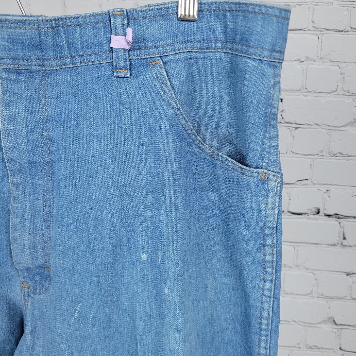 VTG Wrangler Blue Denim Straight Leg High Rise Jeans Retro Western Size (36x31)
