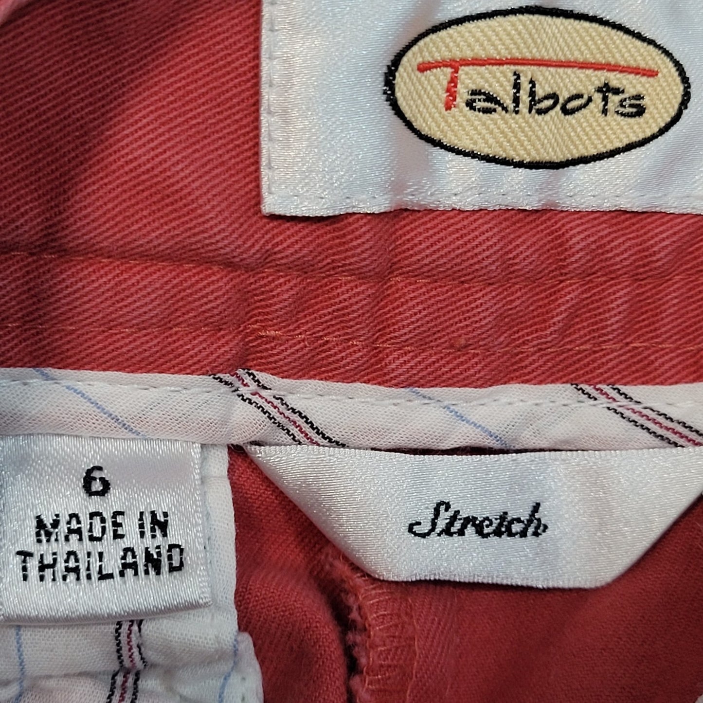 Talbots Pink Cotton Stretch Mid Rise Chino Bermuda Shorts Size 6 (28x12.5)