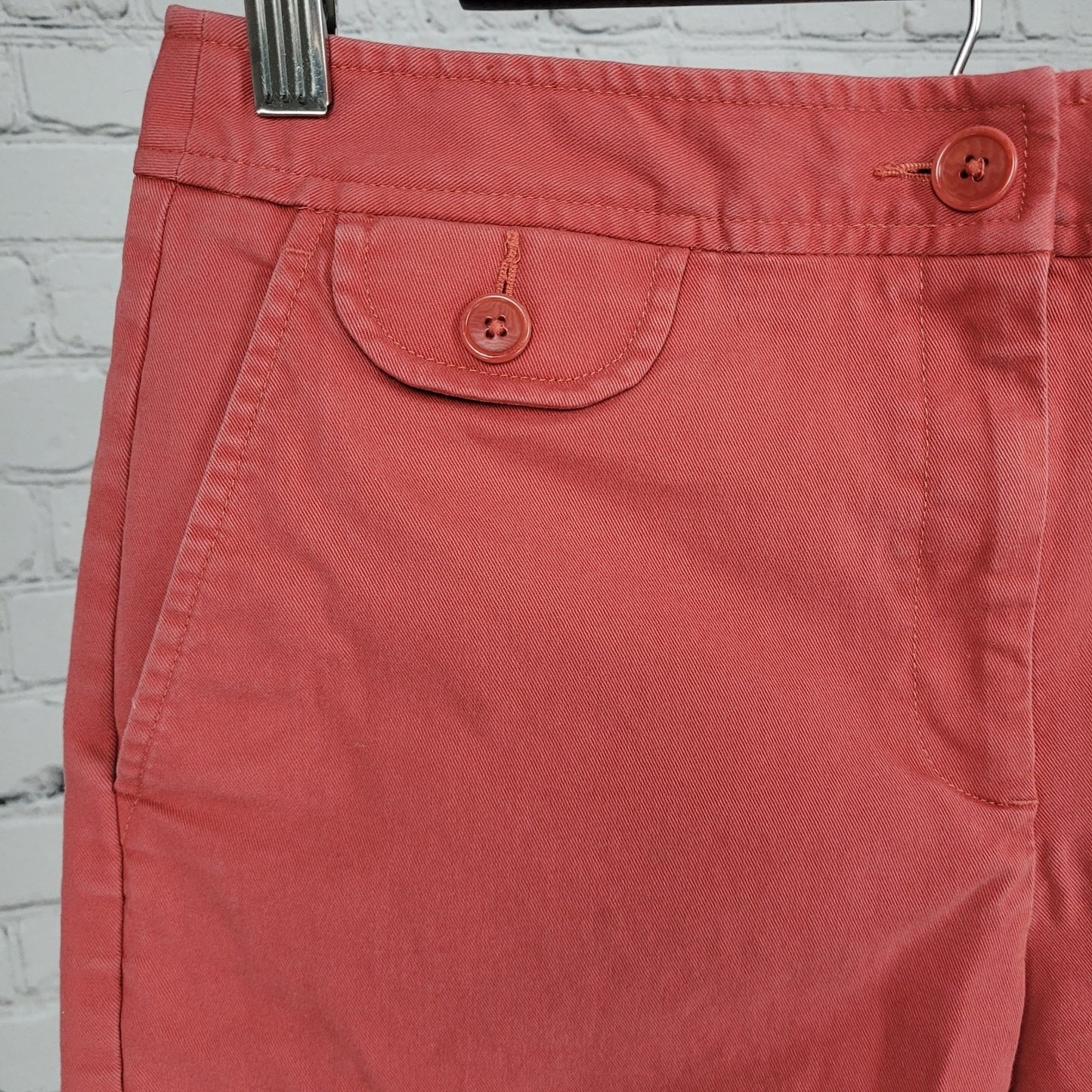 Talbots Pink Cotton Stretch Mid Rise Chino Bermuda Shorts Size 6 (28x12.5)