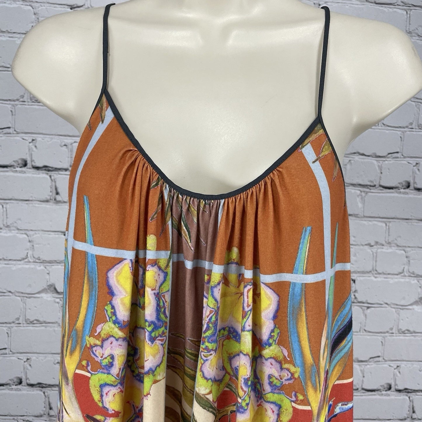 Dream Daily Anthropologie Colorful Aija Tropical Floral Maxi Dress USA Small S
