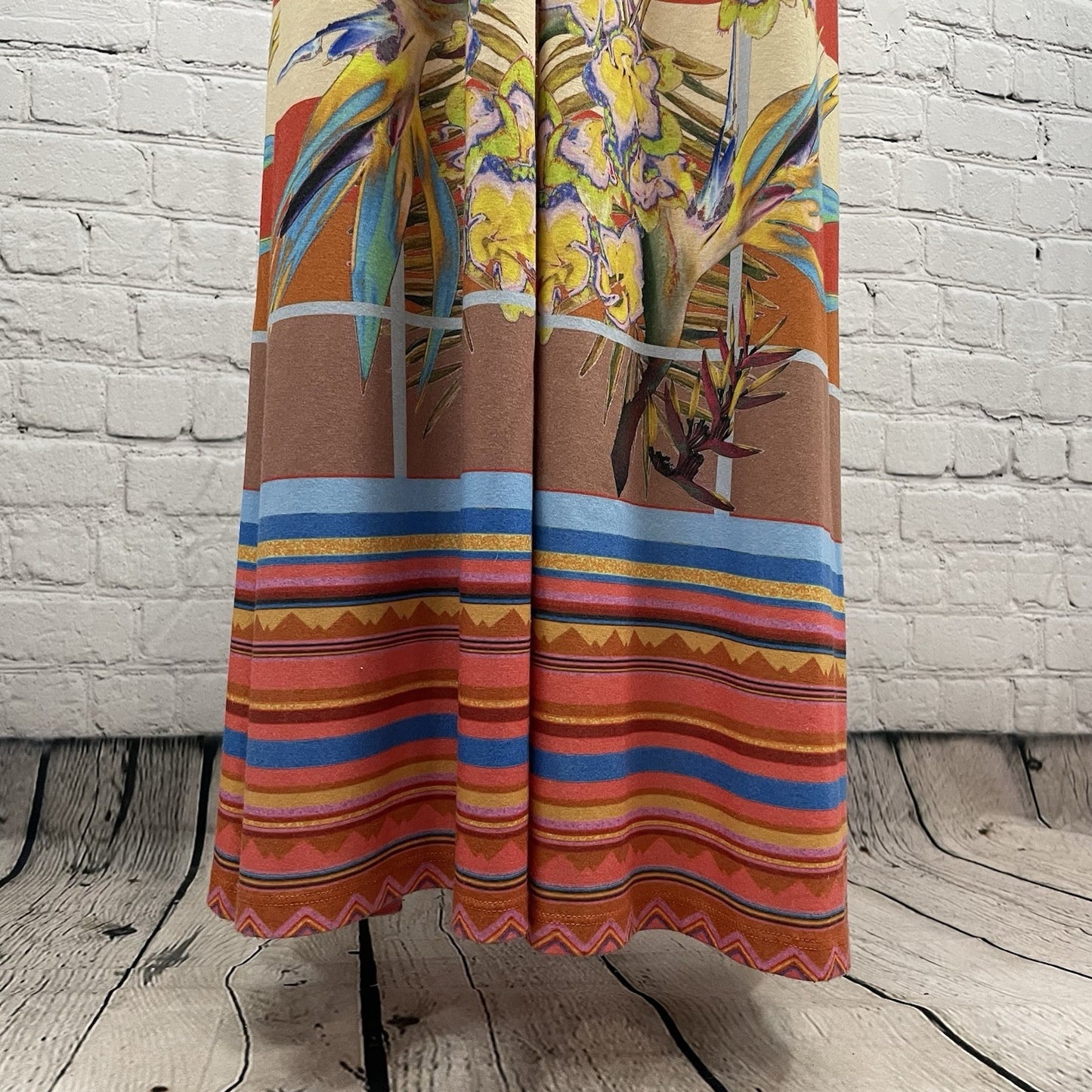 Dream Daily Anthropologie Colorful Aija Tropical Floral Maxi Dress USA Small S