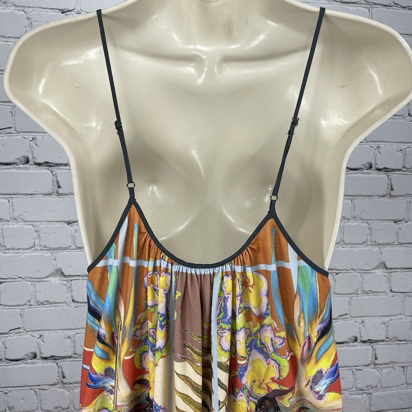 Dream Daily Anthropologie Colorful Aija Tropical Floral Maxi Dress USA Small S